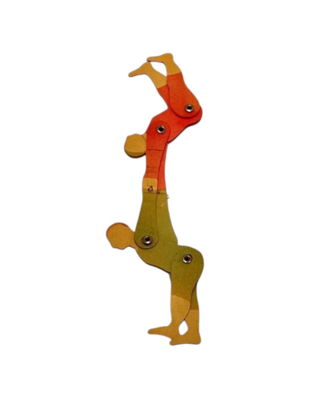 Carnival Toy Paper Circus 2 Acrobats‎ Moveable Rivets Vintage circa  30s